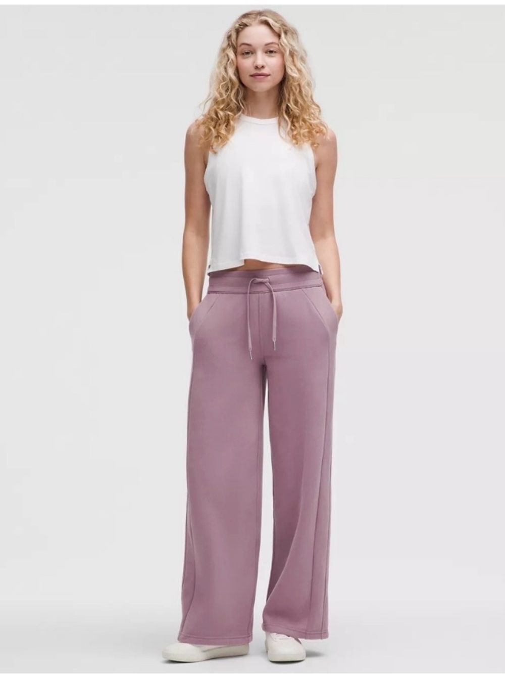Scuba Mid-Rise Wide-Leg Pant -Lavender